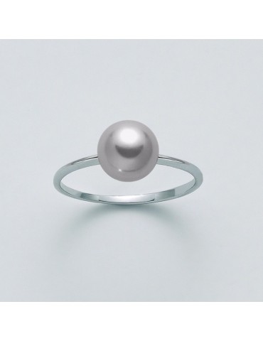 Anello Miluna con Perla Regina Grigia 7,5-8 mm da Donna - 0
