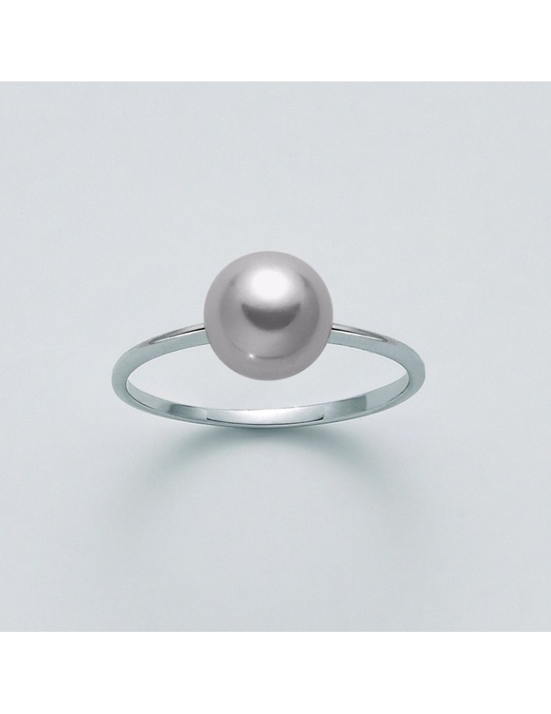 Anello Miluna con Perla Regina Grigia 7,5-8 mm da Donna - 0