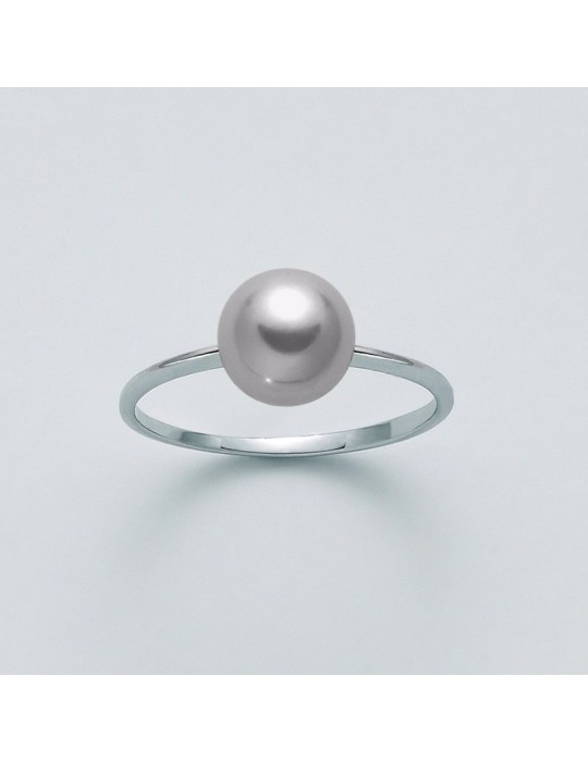 Miluna Ring with Gray Regina Pearl 7.5-8 mm for Women - 0