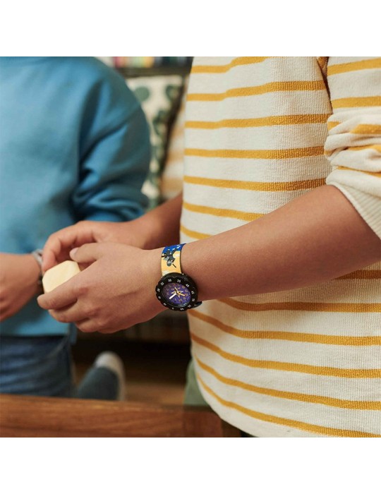 Orologio Flik Flak - Ninjamazing - 35mm Blu e Nero - Ninja - ZFPSP062