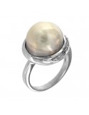 Nimei Women's ring with Australia Pearl and Diamonds - 0