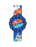 Flik Flak Watch - Skating Frenchie - 35mm - Blue - Puppy-ZFPSP075