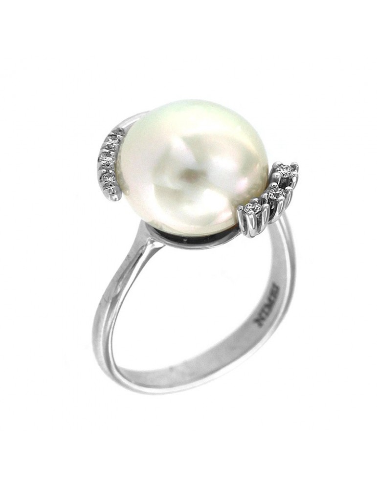 Nimei ring with Perla Australia Semibaroque and Diamonds for Women