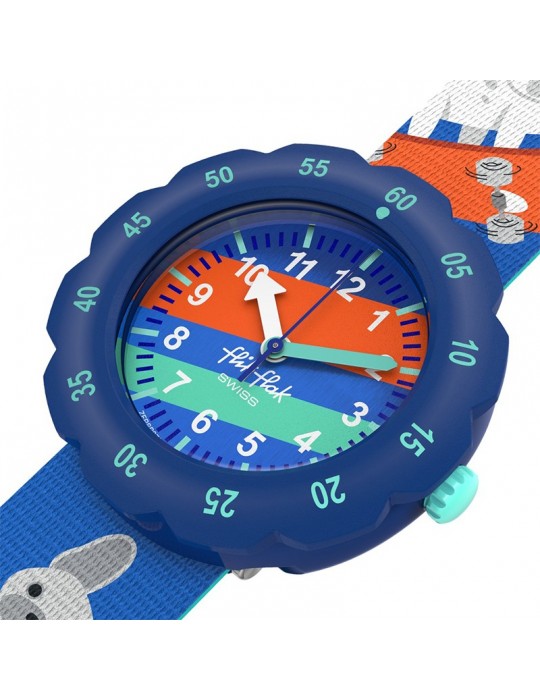 Orologio Flik Flak - Skating Frenchie - 35mm - Blu - Cucciolo-ZFPSP075