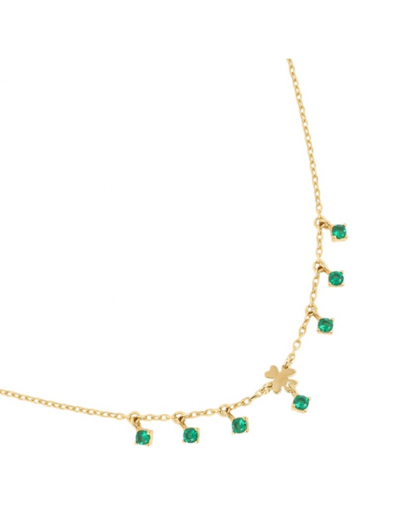 Rue des Mille Crewneck-Mini Four-leaf Clover-Green Zircons-GRZ024M2QUADAU