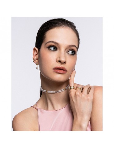 Orecchini Rue Des Mille - Doppia Ellisse - Perle Pendenti - ORZ029M2BAU 2