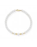 Bracciale Lelune - Starlight con Perle Coltivate 4.5-5 mm e Sfere in Oro Giallo 18 Carati - LLBR3022
