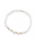 Lelune Bracelet - Young with 5.5-6 mm Cultured Pearls and 18K Yellow Gold Dotted Spheres - 0