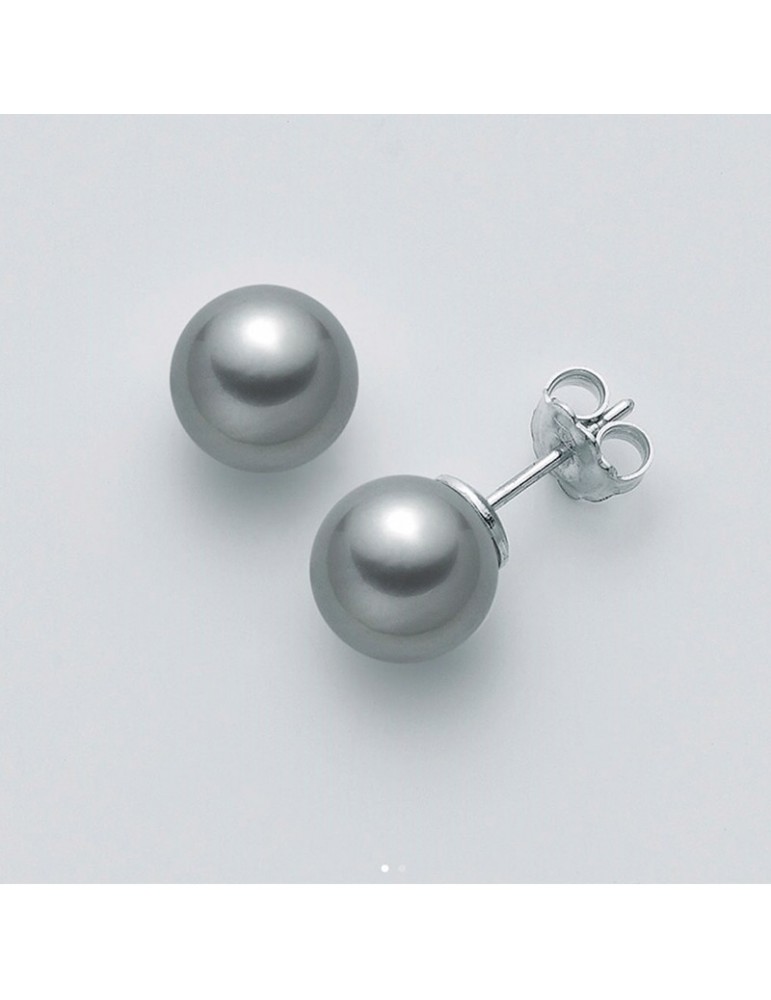 Miluna Earrings with Freshwater Gray Pearls for Woman - 0