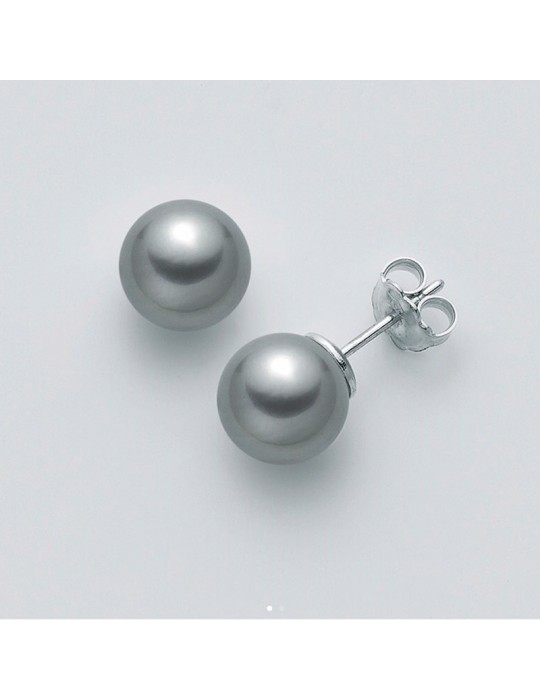 Miluna Earrings with Freshwater Gray Pearls for Woman - 0