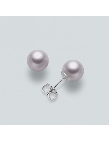 Orecchini Miluna - Perle Gemelle - Oro Bianco-Color Lavanda-PPN555BLMV