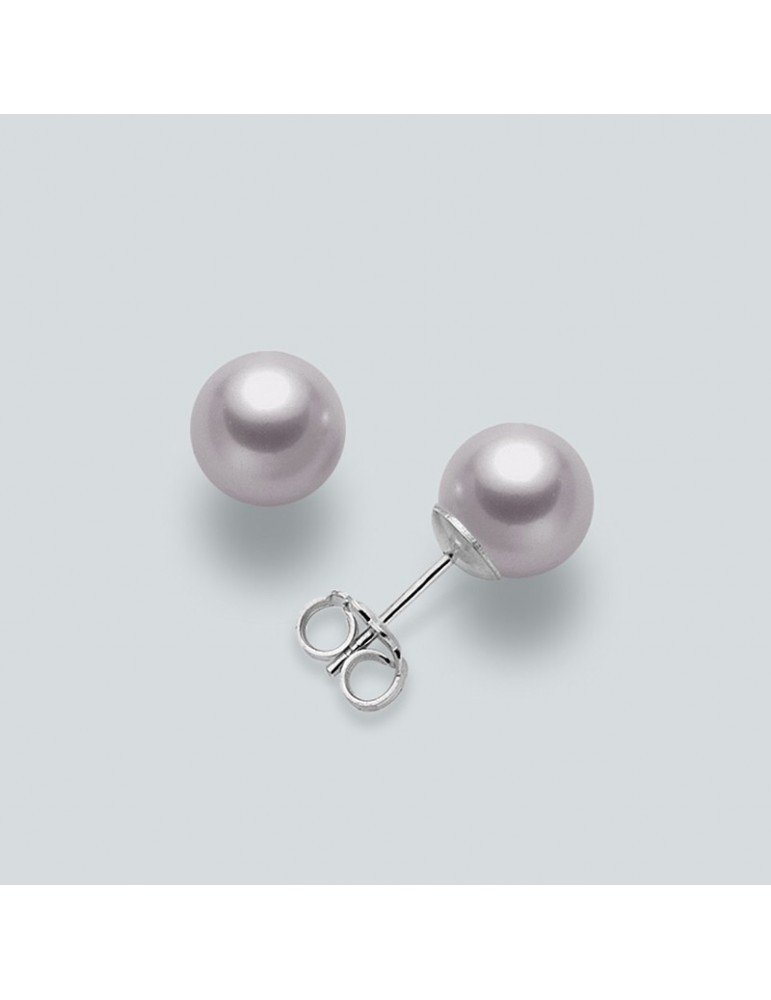 Orecchini Miluna Perle Gemelle Oro Bianco-Color Lavanda-PPN555BLMV