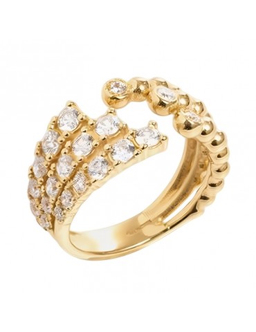 Anello Rue Des Mille - a Fascia - Zirconi Bianchi-Misura 14-ANZ028M1AU