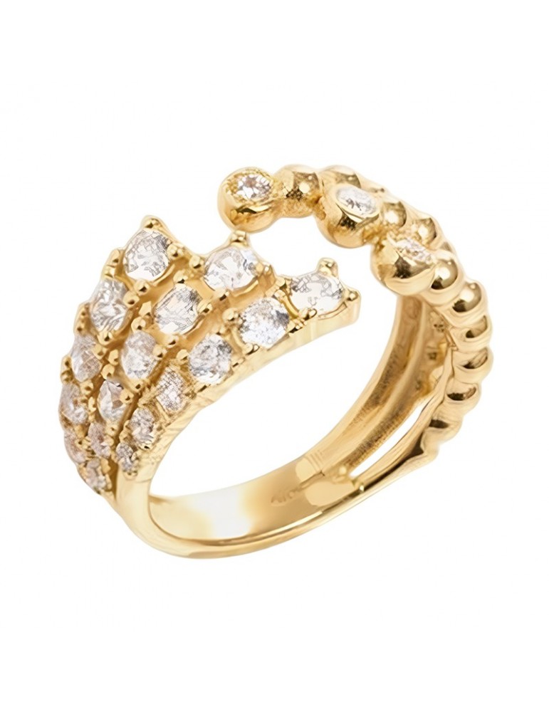 Rue Des Mille Ring - Band - White Zirconia - Size 14-ANZ028M1AU