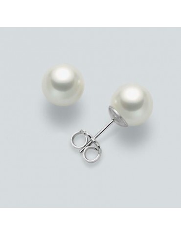 Miluna Woman's Earrings - in White Gold with 6,5-7 mm Pearls - 0