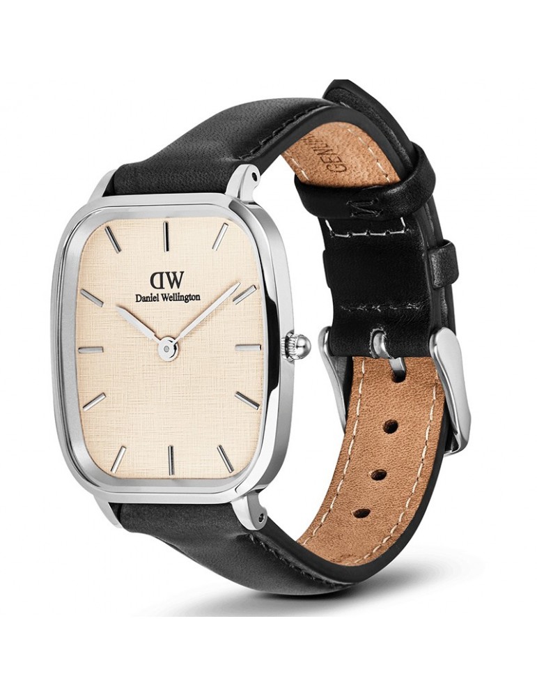 Orologio Daniel Wellington - Nero 32x36,3mm-Rilievo di Lino-DW00100813