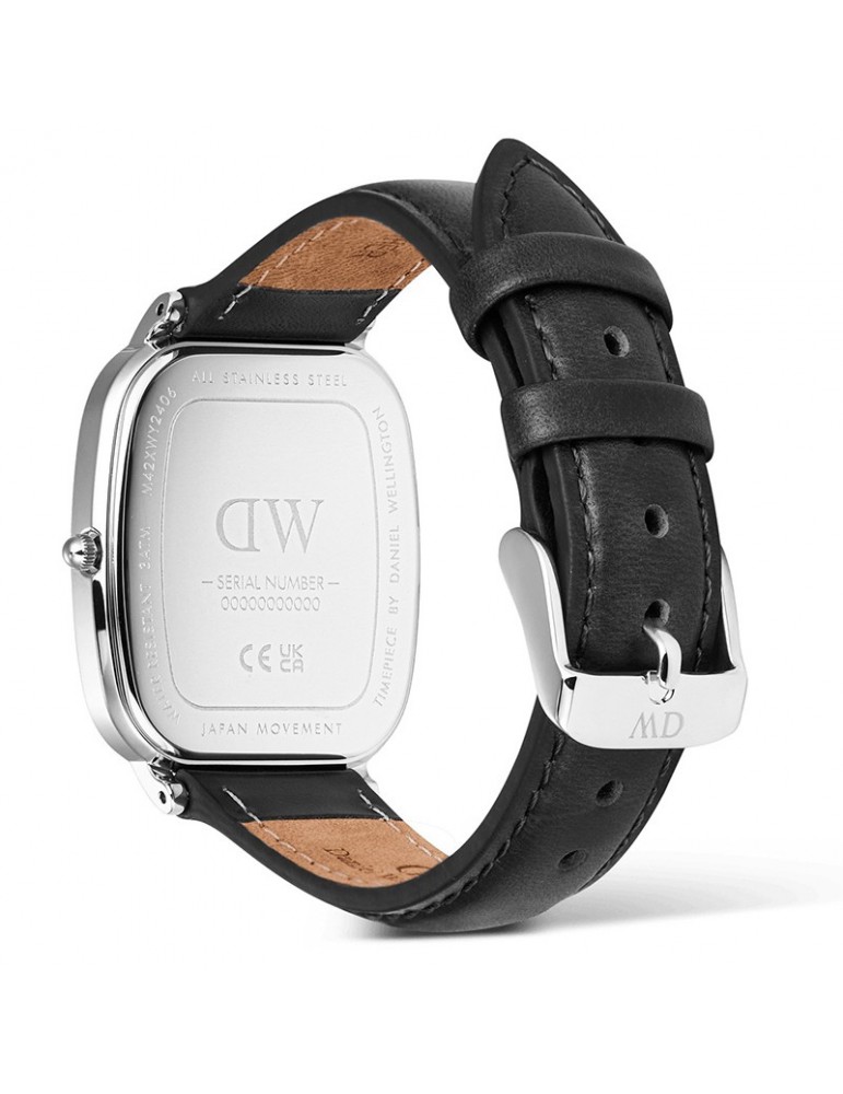 Orologio Daniel Wellington - Nero 32x36,3mm-Rilievo di Lino-DW00100813