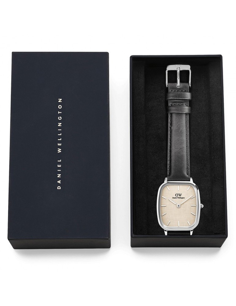 Orologio Daniel Wellington - Nero 32x36,3mm-Rilievo di Lino-DW00100813