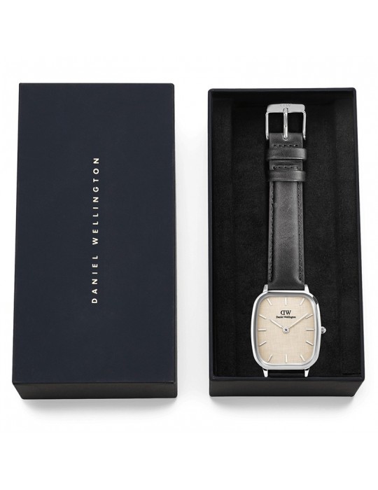 Orologio Daniel Wellington - Nero 32x36,3mm-Rilievo di Lino-DW00100813