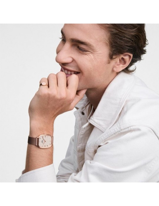 Daniel Wellington Watch - Rose Gold - Linen Relief - DW00100817