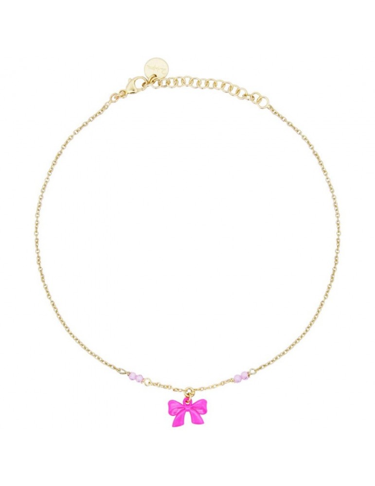Cavigliera Rue Des Mille - Candybow -Gold-Fiocco Rosa Fluo-CAV022M1VAU