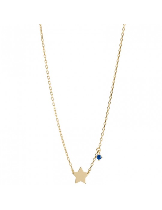 Rue Des Mille Choker - Golden - Star - Blue Light Point-GRZ024STEAU