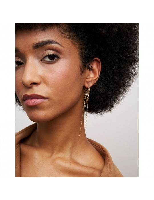 Rue Des Mille Mono-Earring - Cleo-Double Hoop and Fringes-ORZ026M2AU