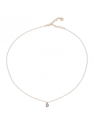 Rue des Mille Choker - Golden-Letter D - White Zircons - GRZ011INIZAUD