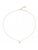 Rue des Mille Necklace-Golden-Letter V-White Zircons-GRZ011INIZAUV