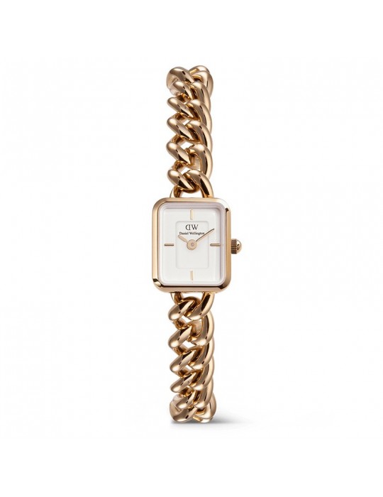 Daniel Wellington Women's Watch - Jolie Chain Rose Gold Time Only 15.4x18.2mm White