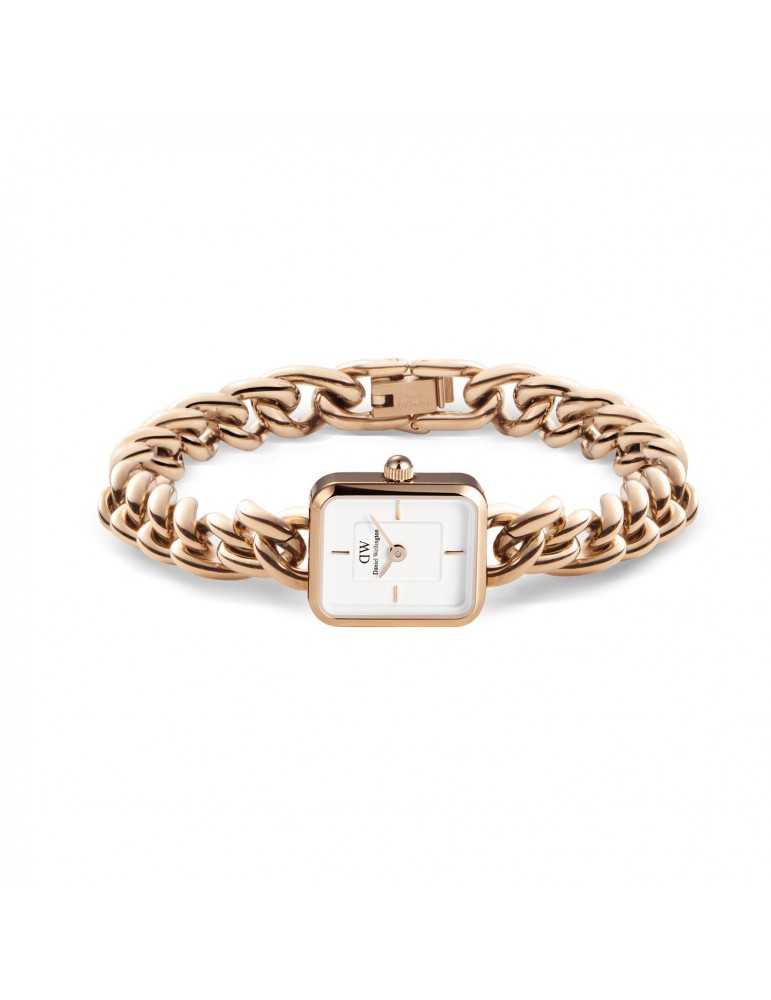 Daniel Wellington Women's Watch - Jolie Chain Rose Gold Time Only 15.4x18.2mm White