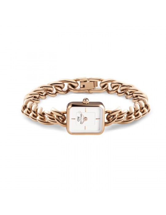 Daniel Wellington Women's Watch - Jolie Chain Rose Gold Time Only 15.4x18.2mm White