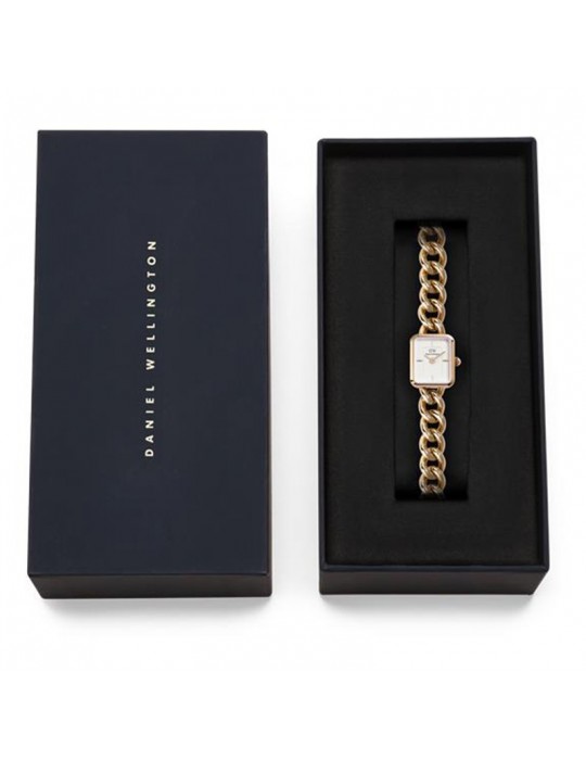 Daniel Wellington Women's Watch - Jolie Chain Rose Gold Time Only 15.4x18.2mm White