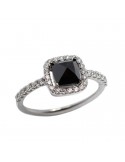Buonocore Ring - in 18K White Gold with Black Diamond and Natural Diamonds - 0