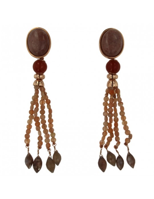 Giadan Earrings - Multistrand Pendants-Sunstones-Carnelian-GIADAN54 Giadan Earrings - Multistrand Pendants-Sunstones-Carnelian-GIADAN54