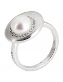Boccadamo Ring - Eclipse - 925% Sterling Silver - Pearl - Cubic Zirconia - AN463P