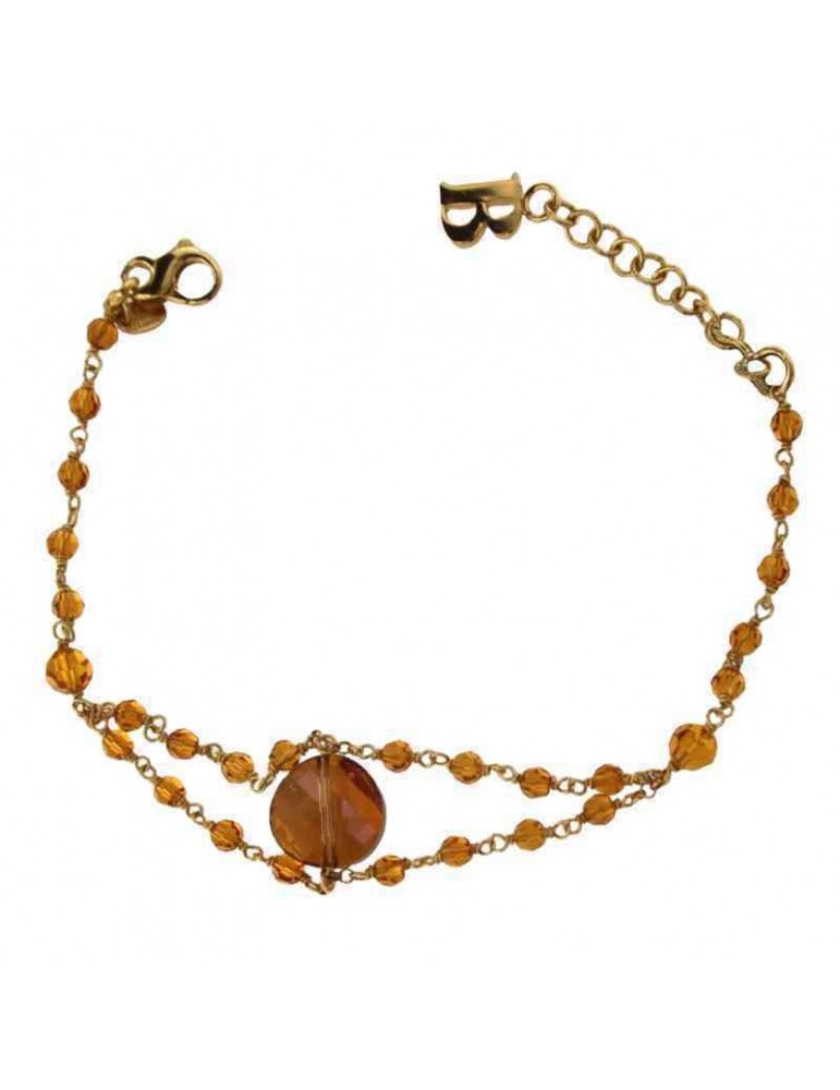 Boccadamo Bracelet - 925% Silver Golden - Natural Stones - BR150D