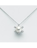 Nimei Necklace - in 18K White Gold with 10-10.5mm Pearl and Natural DiamondsNimei Necklace - in 18K White Gold with 10-10.5mm Pe