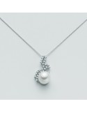 Nimei Necklace - 18K White Gold with 10-11mm Pearl and Natural Diamonds - 0