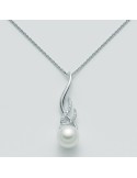 Nimei Necklace - 18K White Gold with 10-11mm Australian Pearl and Natural Diamonds - 0