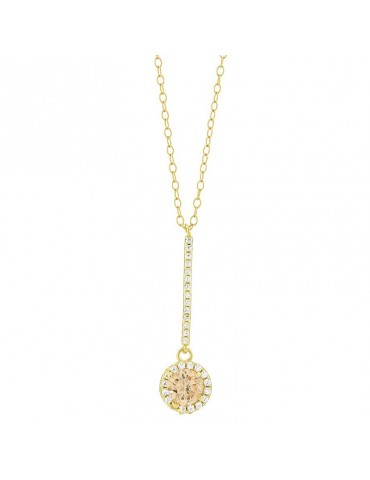 Collana Boccadamo - Sophie-Argento 925% Dorato-Cristallo Pesca-GR856DC