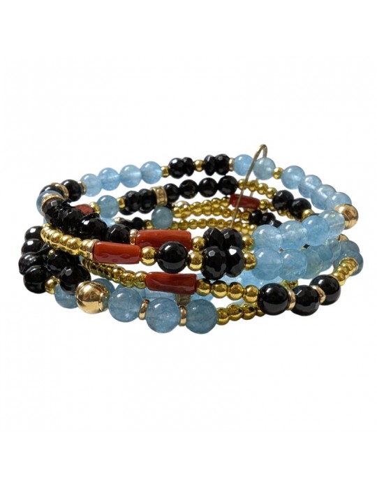 Bracciale Giadan - Argento 925% Dorato - Acquamarina -Corallo-GIADAN50