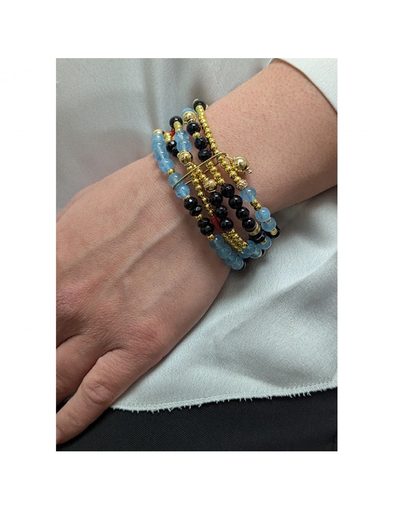 Bracciale Giadan - Argento 925% Dorato - Acquamarina -Corallo-GIADAN50