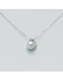 Collana Nimei - Oro Bianco 18 Carati con Perla Australia Maxima 10-11mm e Diamanti Naturali - PCL3969A