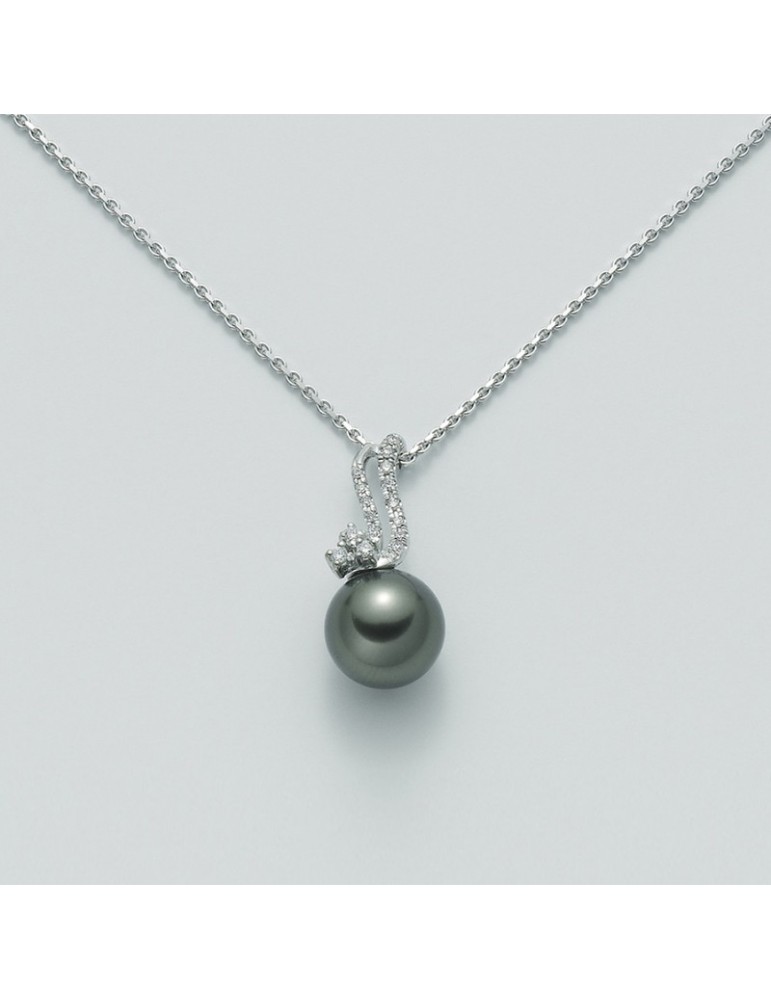 Collana Nimei in Oro Bianco 18 Carati con Perla Tahiti Moorea 10