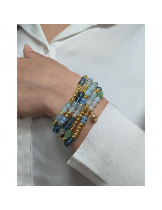 Jadan Bracelet - Kaleido - Golden - Agate - Paraiba Quartz -GIADAN51 Jadan Bracelet - Kaleido - Golden - Agate - Paraiba Quartz -GIADAN51