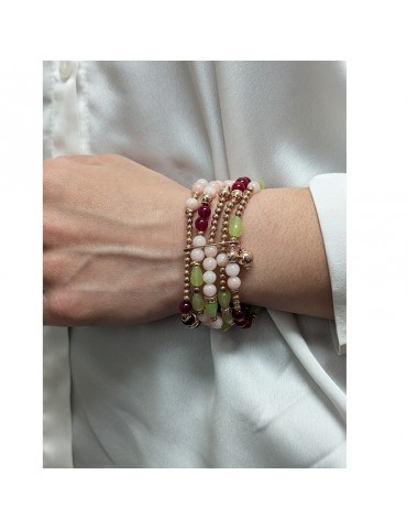 Bracciale Giadan - Kaleido -Argento 925% Rosè-Morganite-Giada-GIADAN52 2