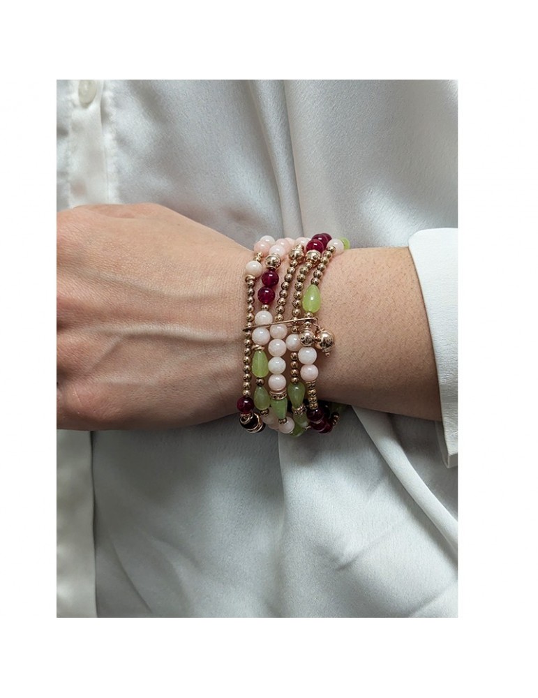 Giadan Bracelet - Kaleido - 925% Sterling Silver Rosé - Morganite - Jade - GIADAN52