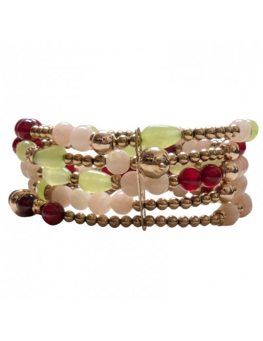 Giadan Bracelet - Kaleido - 925% Sterling Silver Rosé - Morganite - Jade - GIADAN52