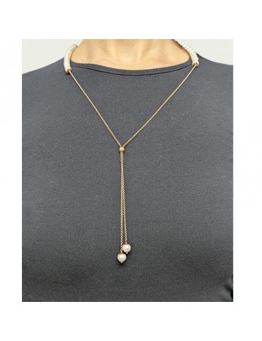Collana Giadan - Marilyn - a Cravatta-Argento 925% Rosè-Perle-GIADAN48 2